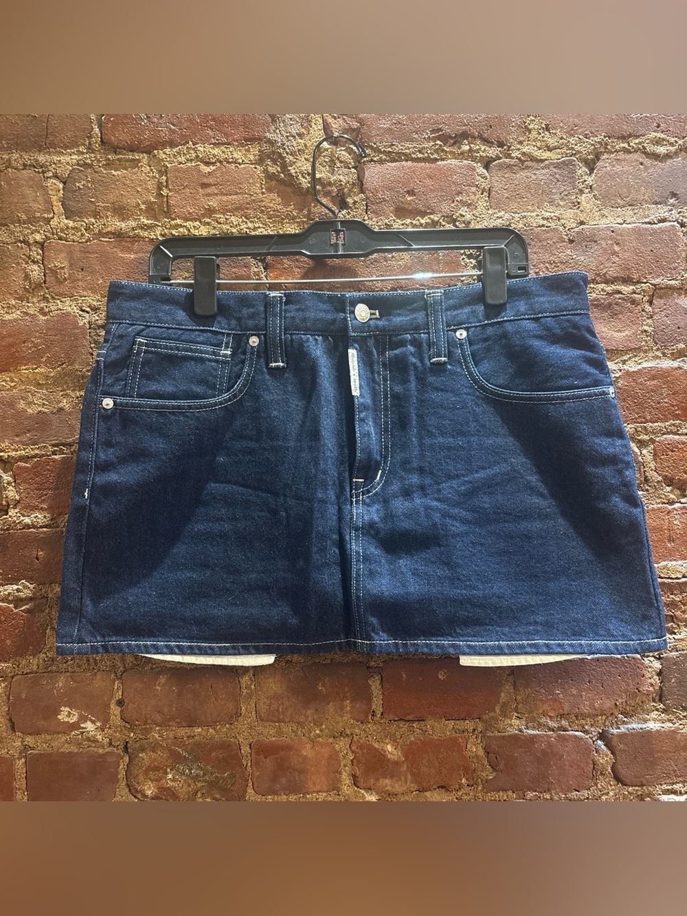 Madewell x Molly Dickson Collab Dark Blue Denim Mini Skirt size 30